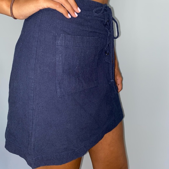 Navy Cotton Skirt - Picture 2 of 3